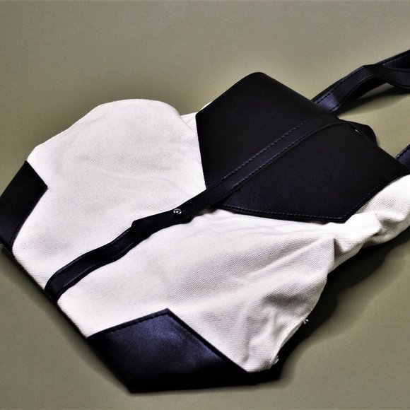 Deux Lux Demi Canvas Backpack in Off-White/Cream & Black - Picture 5 of 13